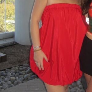 Endless Rose Red Strapless Bubble-Hem Mini Dress